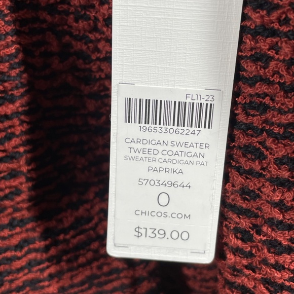 NEW Chicos Blazer Jacket Womens Small black red knit cardigan sweater coatigan - Picture 6 of 10